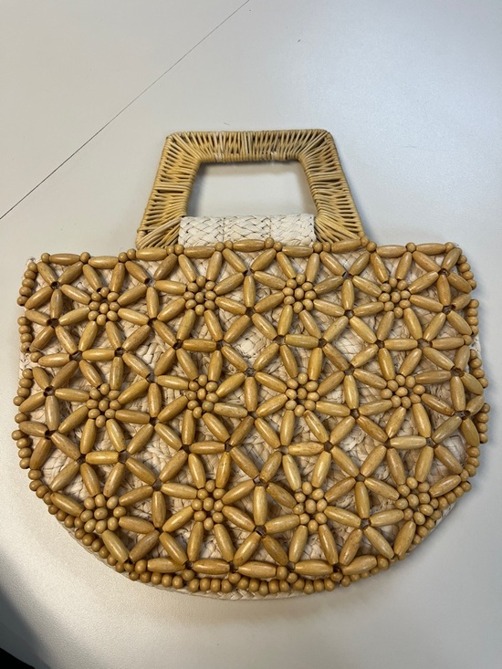 a new day Handbags - Natural wood beaded straw handbag from A New Day